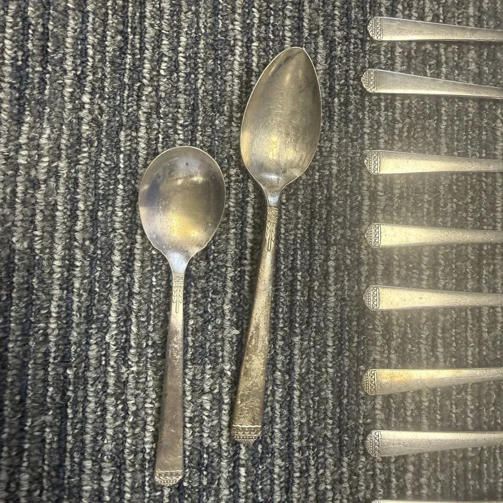 48 Pcs Oneida Surf Club Silver Plate 1881 Rogers Ltd Silverware Flatware Vintage